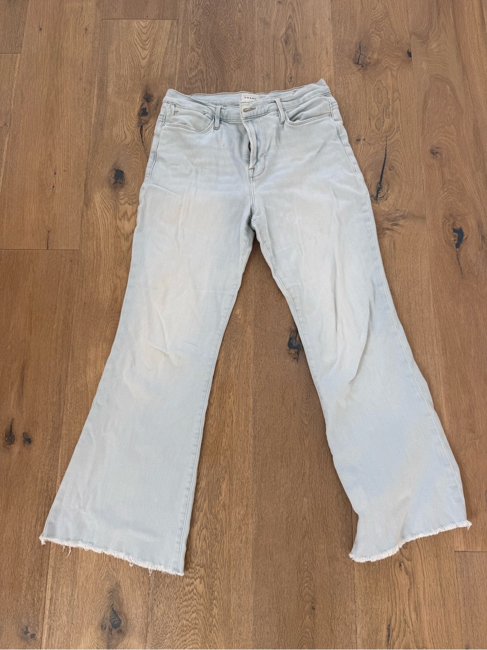 Frame Denim Light Blue Wide-Leg Flare Jeans